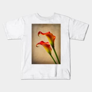 Two Lovely Gorgeous Orange Calla Lilies Kids T-Shirt